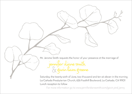 Jenny Smith & Gavin Greene Wedding Invites